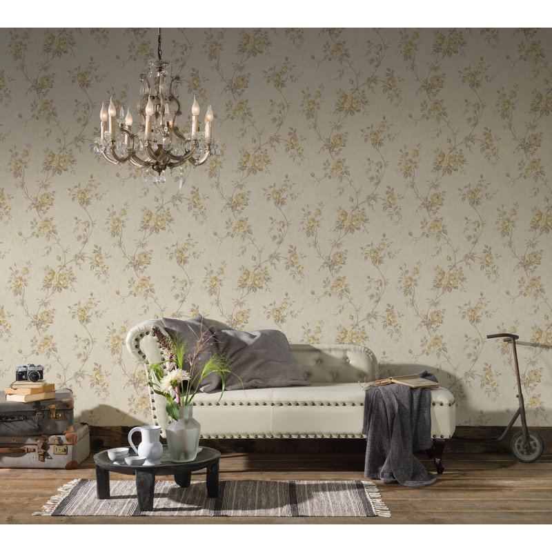 Crumbley 10.05m x 53cm Textured Wallpaper Roll, Beige/Cream/Brown