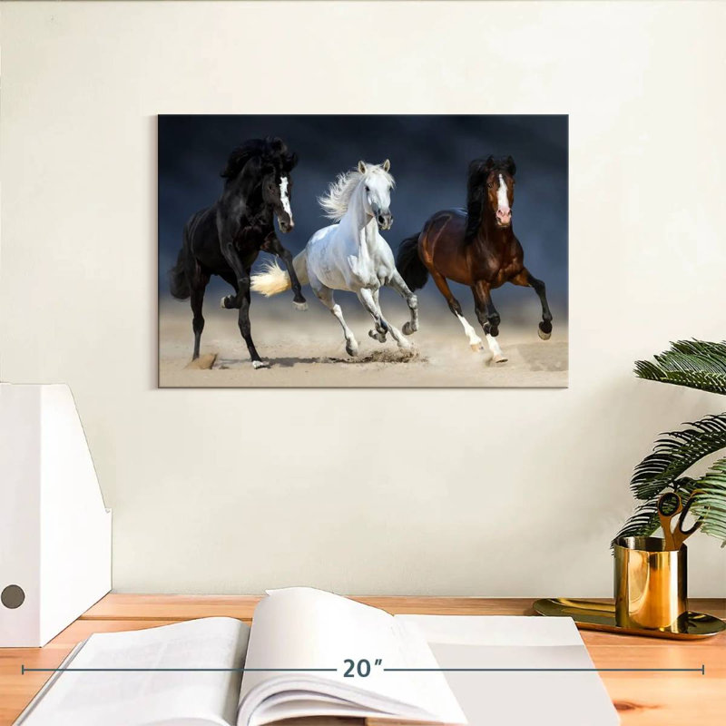 Trois chevaux ludiques Brampt, H 8 po x l 12 po