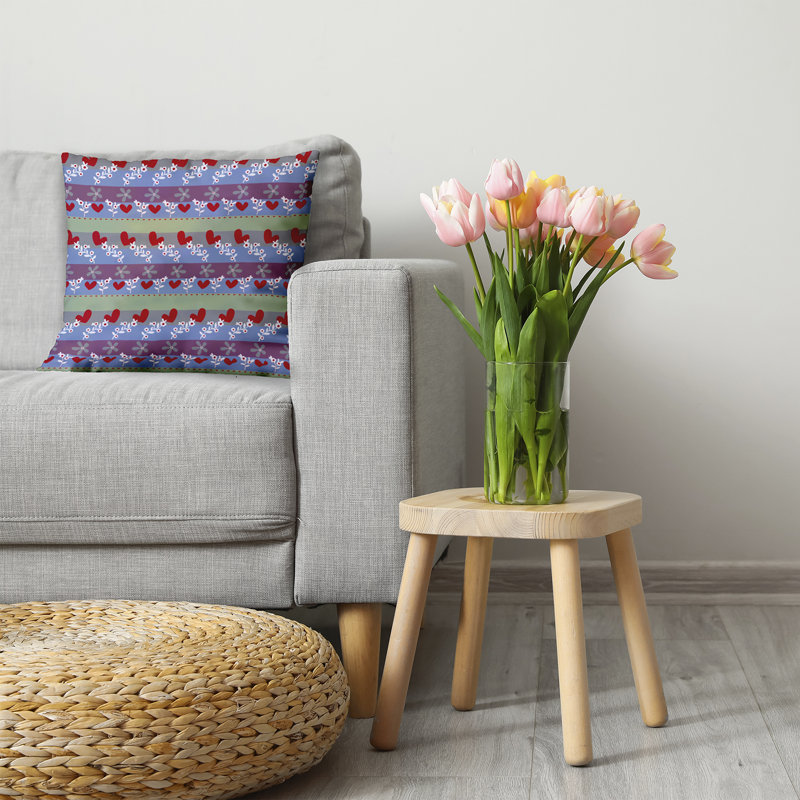 Floral Reversible Throw Pillow, 26" H x 26" W, Square