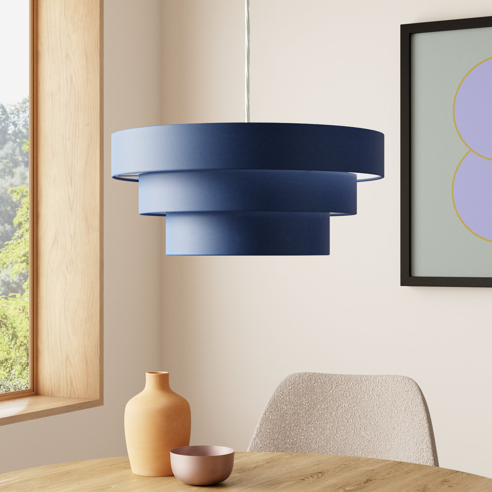 Chala 20 Inch Extendable Pendant, Blue