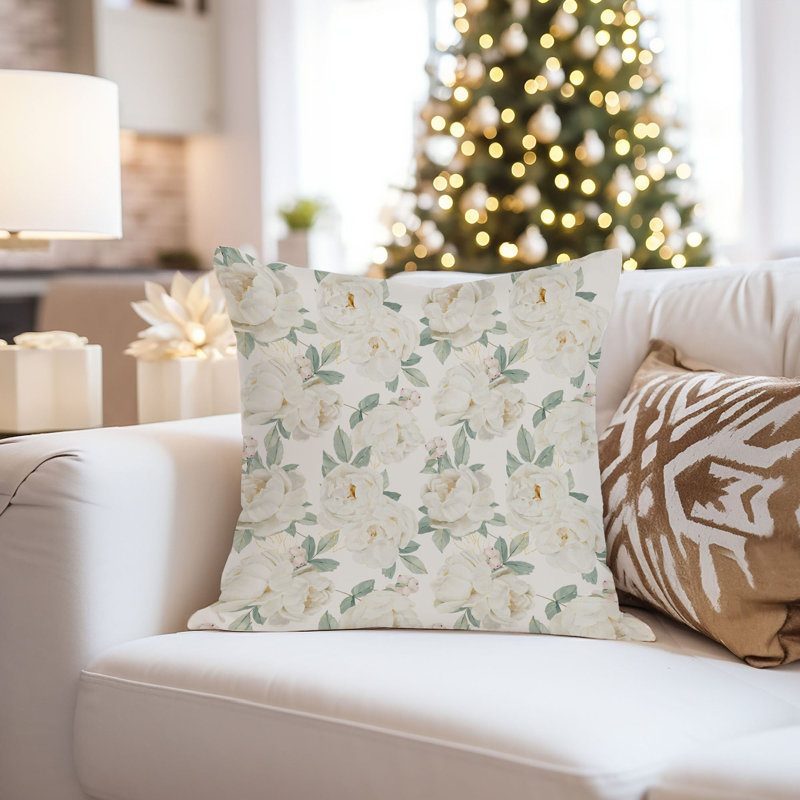Floral Pillow Cover, 20"H x 20"W