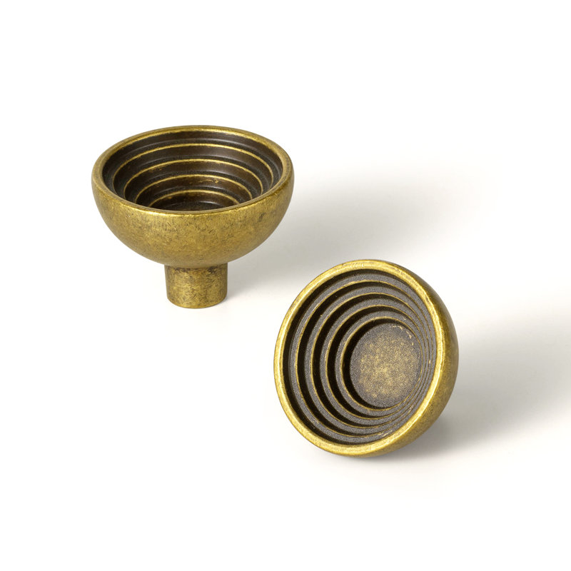 Bowl-Shaped Funiture Knob Multipack, Antique Brass, 1 1/2"
