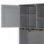 Grand lit escamotable avec armoire de rangement, support à vin, porte-verre, tiroirs et bande DEL multicolore-409944828