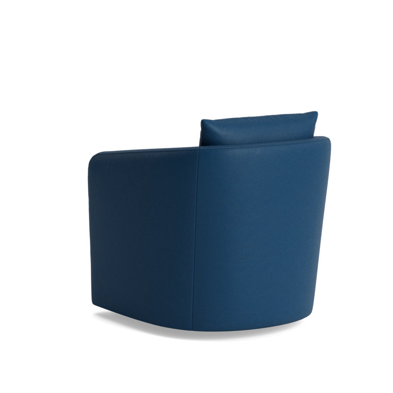 Astrid Leather Swivel Chair, Leather - Deep Blue
