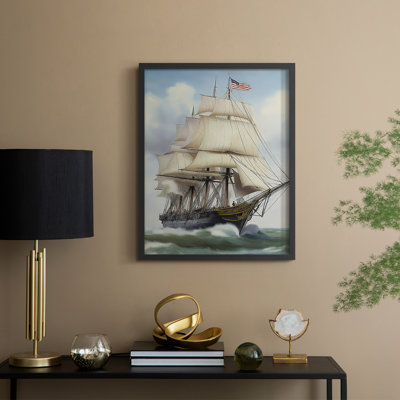 NAUTICAL Series Lxxxi, reproduction encadrée - bois massif
