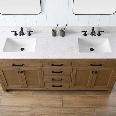 Ajiya 72" Double Bathroom Vanity Set