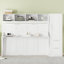 Lit escamotable double pleine grandeur avec placard et tiroirs, lit avec rangement peu encombrant, blanc