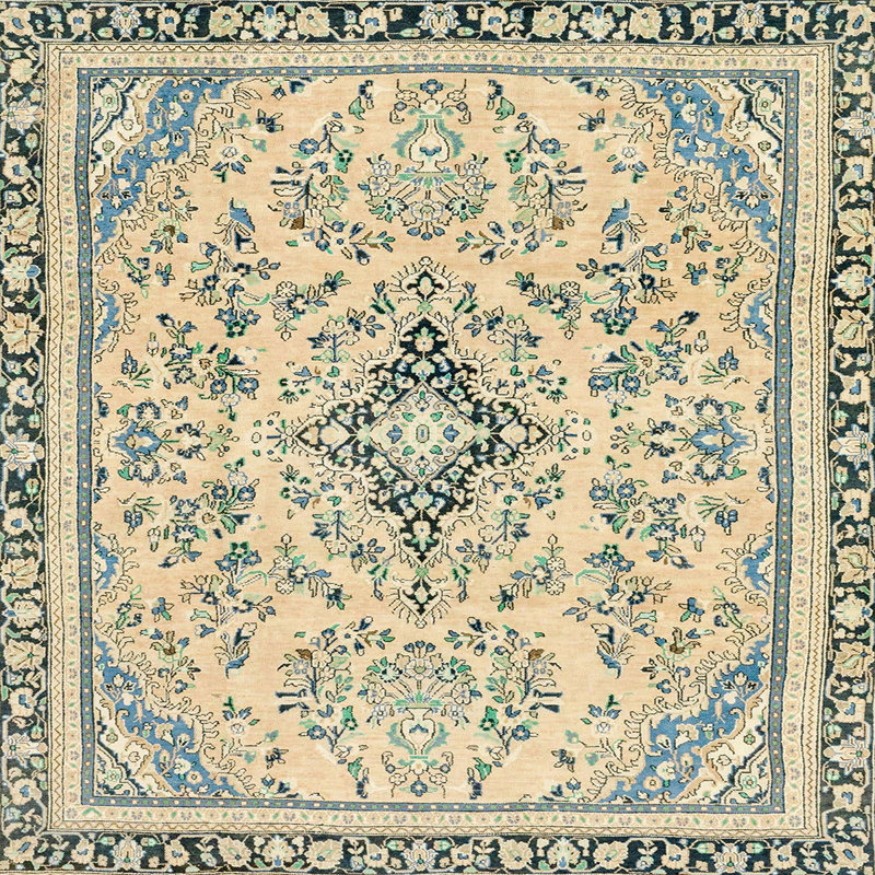 Abstract Indoor Rug, Square 5'