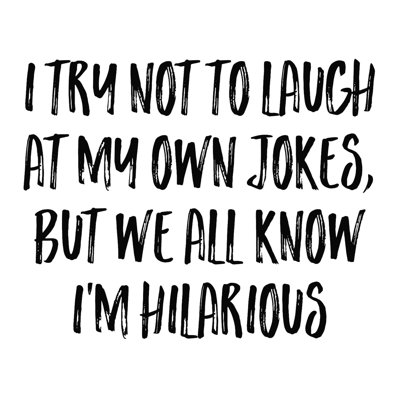 «Own Jokes», art textuel sur toile tendue
