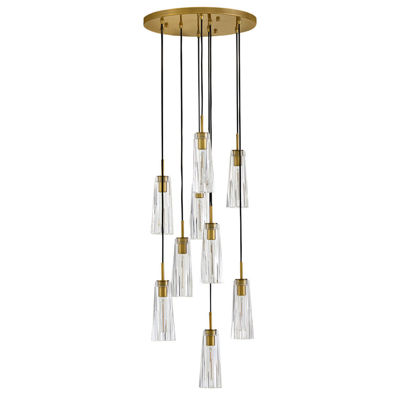 Luminaire suspendu à 9 lumières Cosette, Laiton héritage