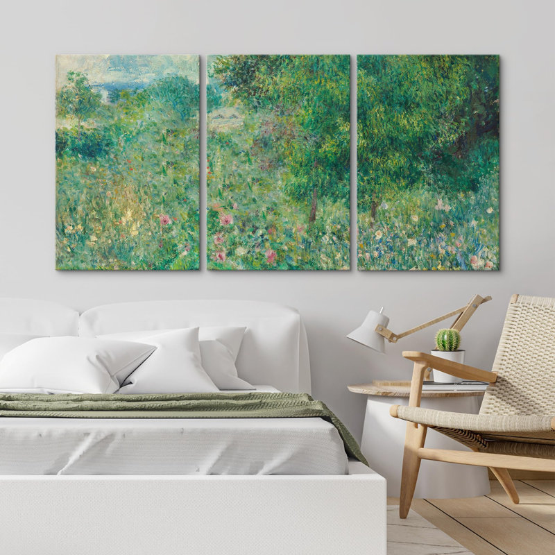 Jardin rustique de campagne de Monet réinventé, impressionnant, art biologique moderne, décor coloré, chambre à coucher chic 3 - pièces sur