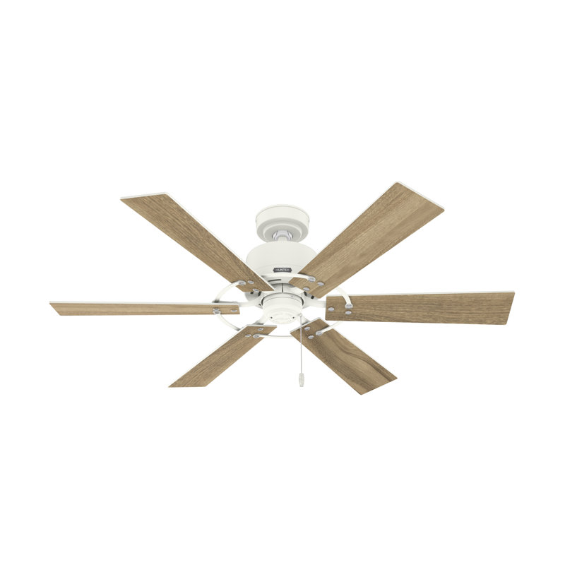 Gilrock 52" 6 - Blade Ceiling Fan with Pull Chains, Matte White