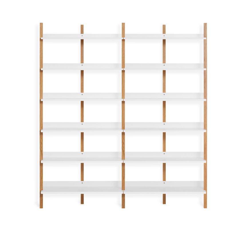 Browser Solid Wood Bookcase, (6 Shelves) 82" H x 37" W x 17" D, Walnut/Oblivion