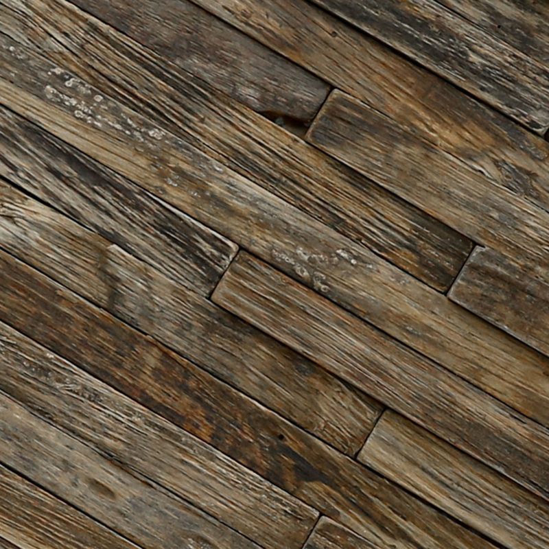 Natural Finish Stacked Boat Wood Mosaic Wall Tile