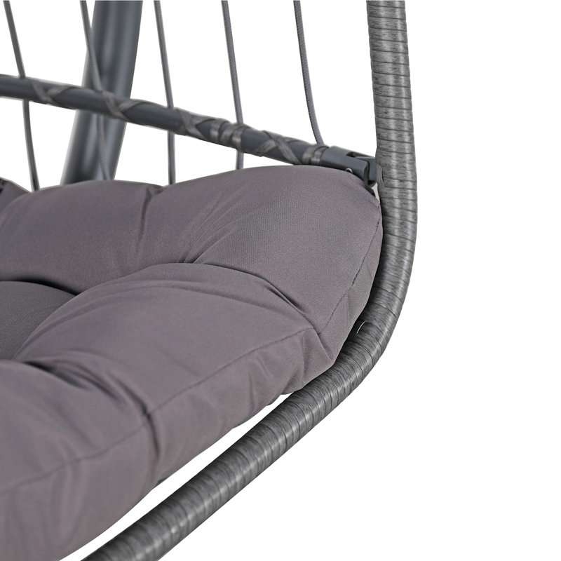 Watterson Porch Swing with Stand, Dark Grey/Dark Grey