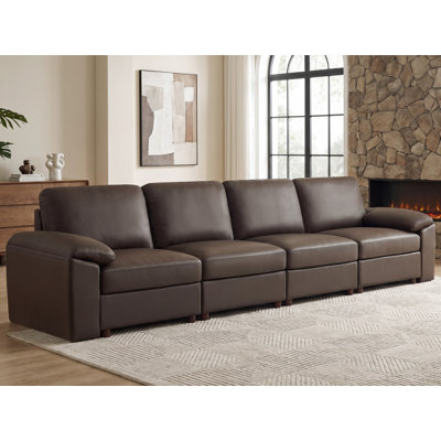 Canapé modulaire moderne avec repose-pieds en cuir de polyuréthane Marybelle Marybelle