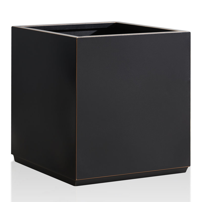 Boîte à fleurs en métal, H 24 po x l 21 po x P 21 po, Noir