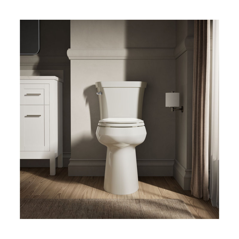 Highline™ 1.28 GPF (Water Efficient) Elongated Two-Piece Toilet with High Efficiency Flush (Seat Not Included), Biscuit