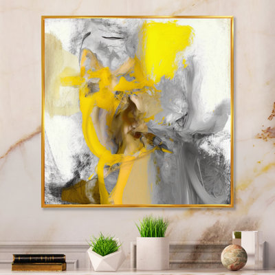 Mustard Yellow And Vivid Gray I - Abstract Wall Decor