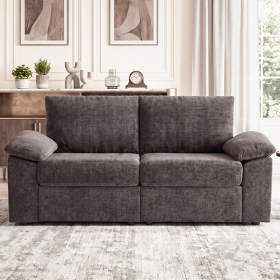 Canapé modulaire en chenille de 73 pouces – Causeuse avec accoudoirs rembourrés