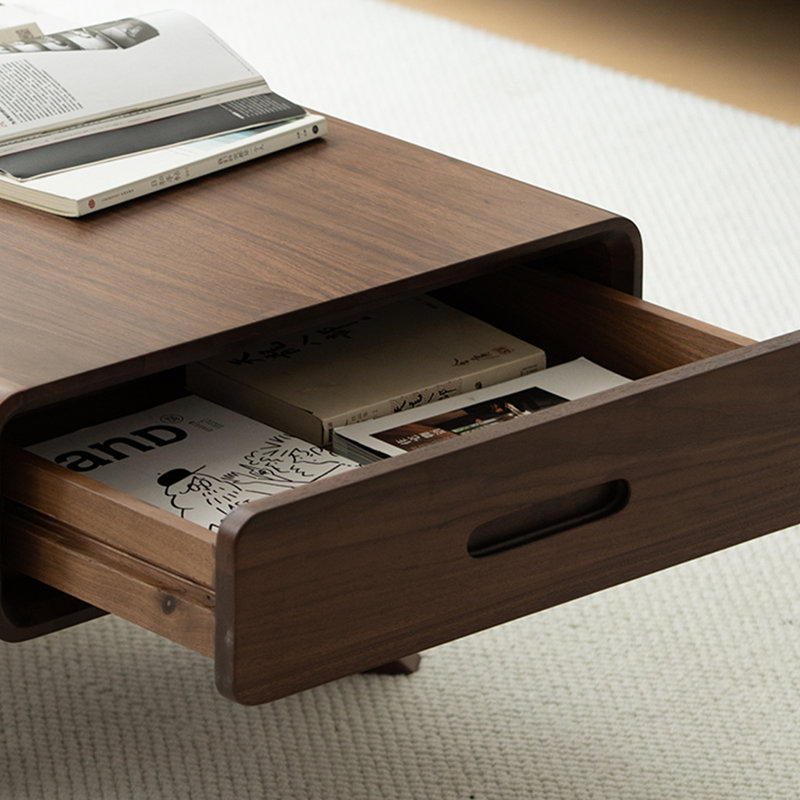 Black Walnut Coffee Table with Rounded Corners