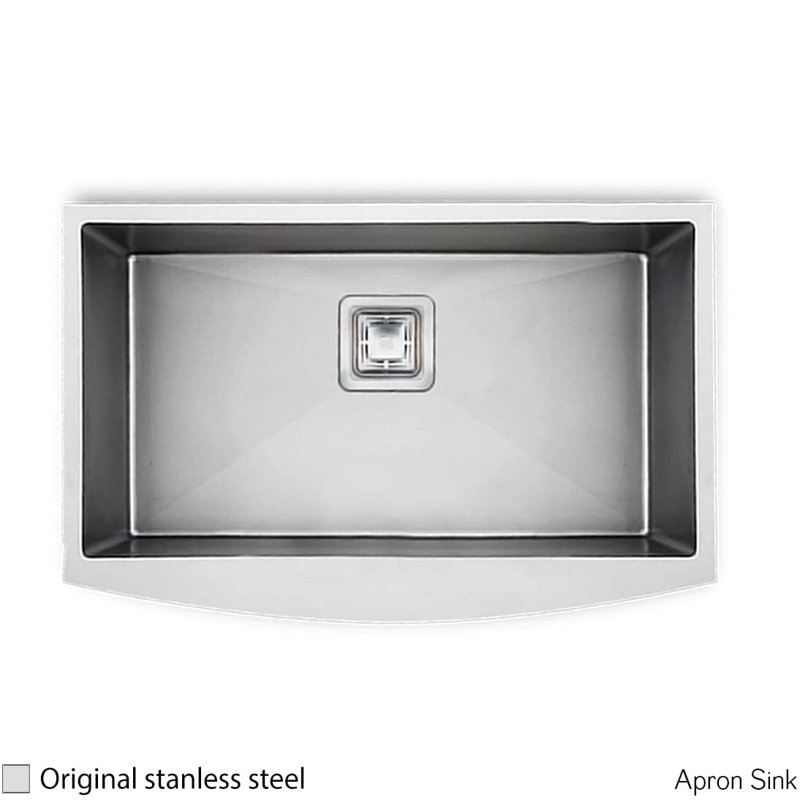 Évier de cuisine à tablier frontal avec accessoires L 33 po x l 23 po, Argent
