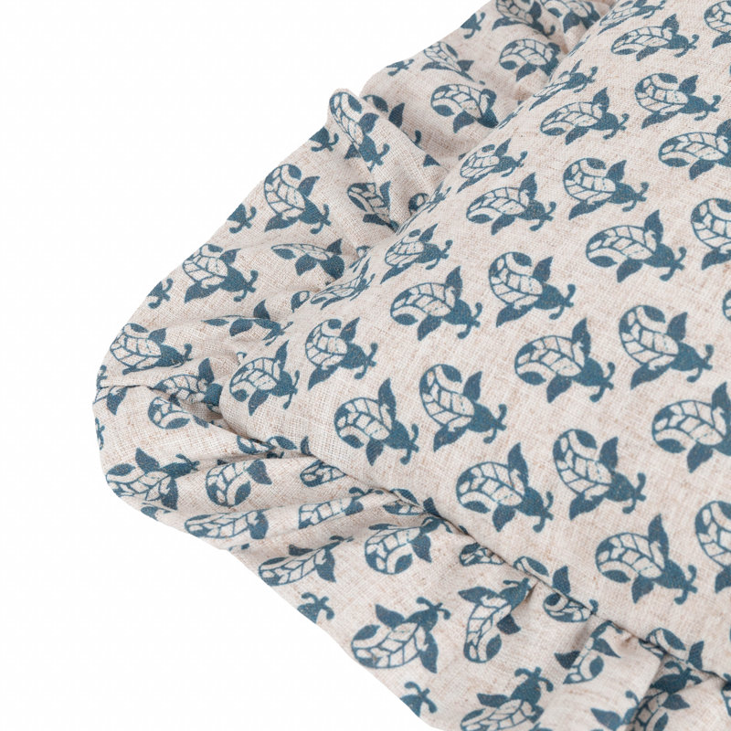 Floral Square Cushion Cover, Blue