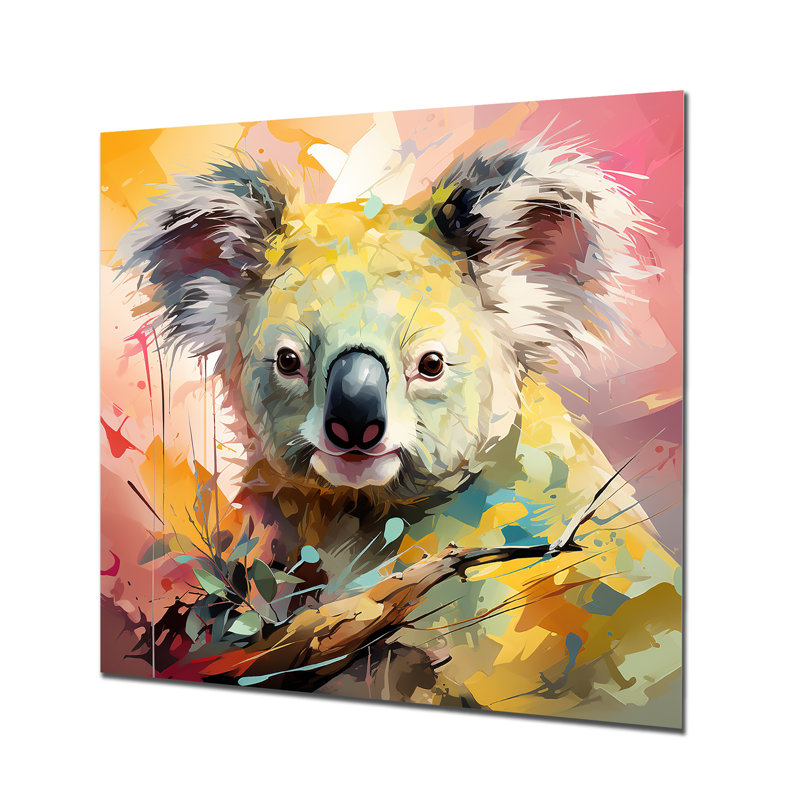 Art floral en métal Koala, H 16 po x l 16 po x P 1 po