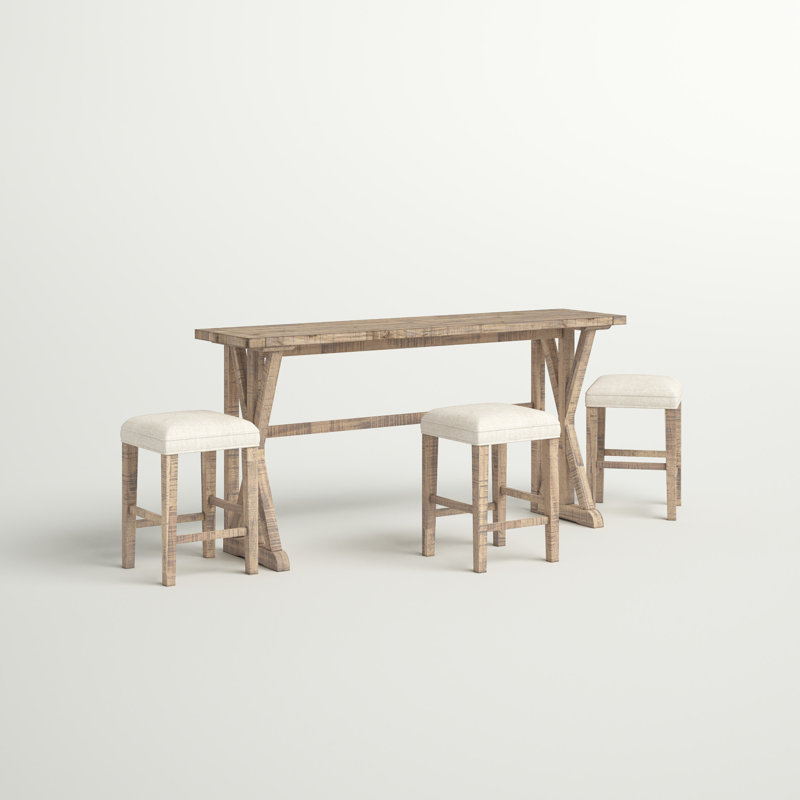 Potrero 3-Person Counter Height Pine Solid Wood Dining Set