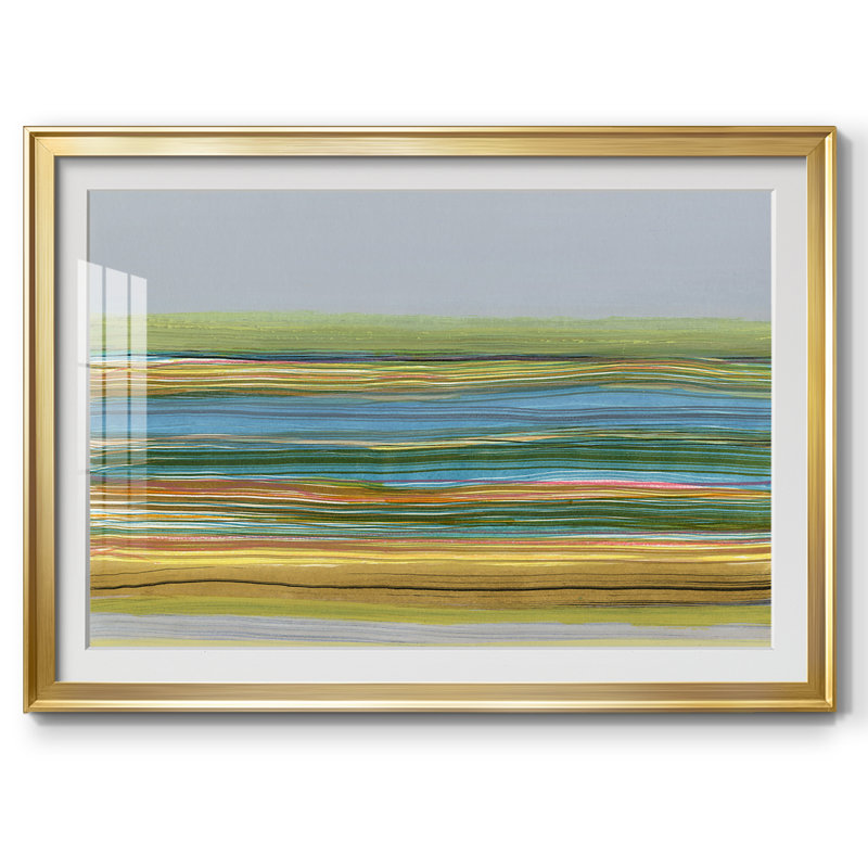 Jaclyn " Parallel Striae II " by Jodi Fuchs Oil Print, 24x36 Opening (27x39 Outer), Doré