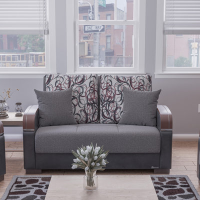 Collection Upholstered Convertible Loveseat With Storage