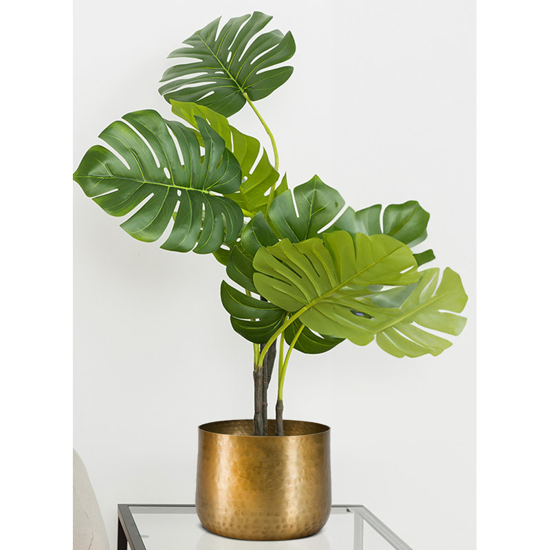 Pot de fleurs d'intérieur en métal Radim, H 5,25 po x l 7 po x P 7 po