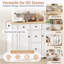 Buffet avec rangement, console de cuisine avec 5 tiroirs et 2 armoires-96555872