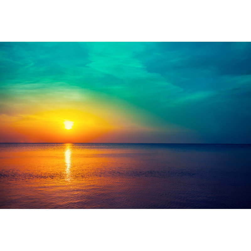 Sunrise Over Sea by Vvvita - Wrapped Canvas Print, 81cm H x 122cm W x 3.8cm D