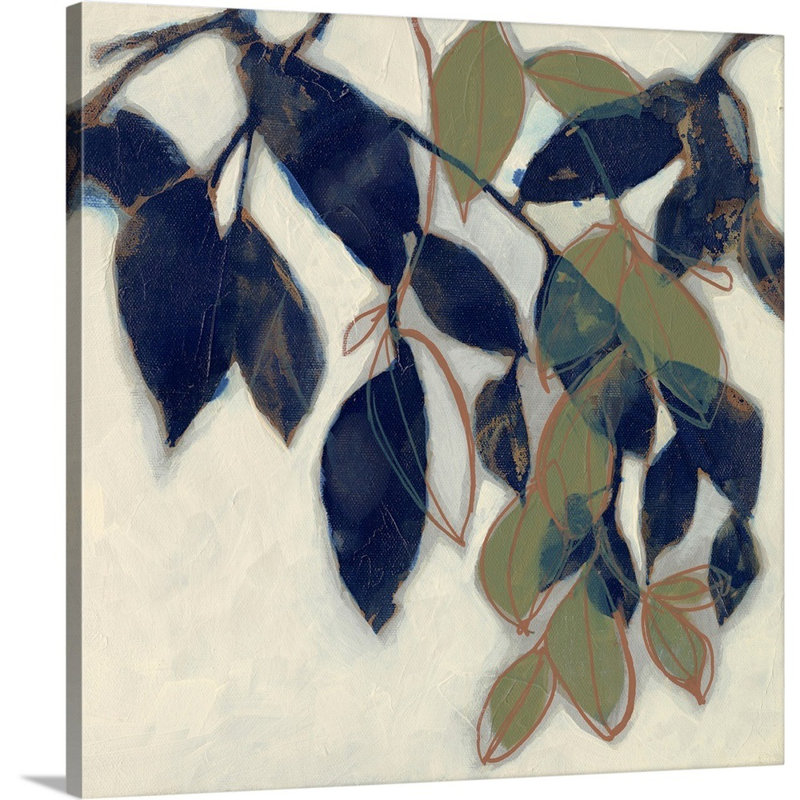 «Entwined Leaves II», art mural sur toile, Toile tendue, H 20 po x l 20 po