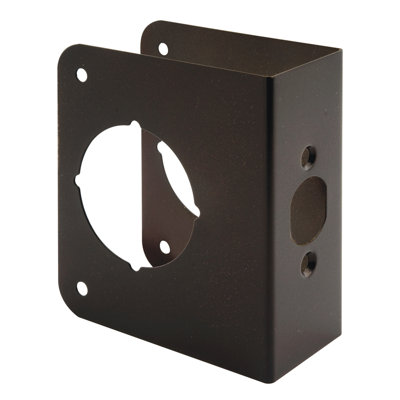 Brass Lock and Door Reinforcement Plate for 1-3/4 In. Thick Doors, Bronze Finish (Single Pack)