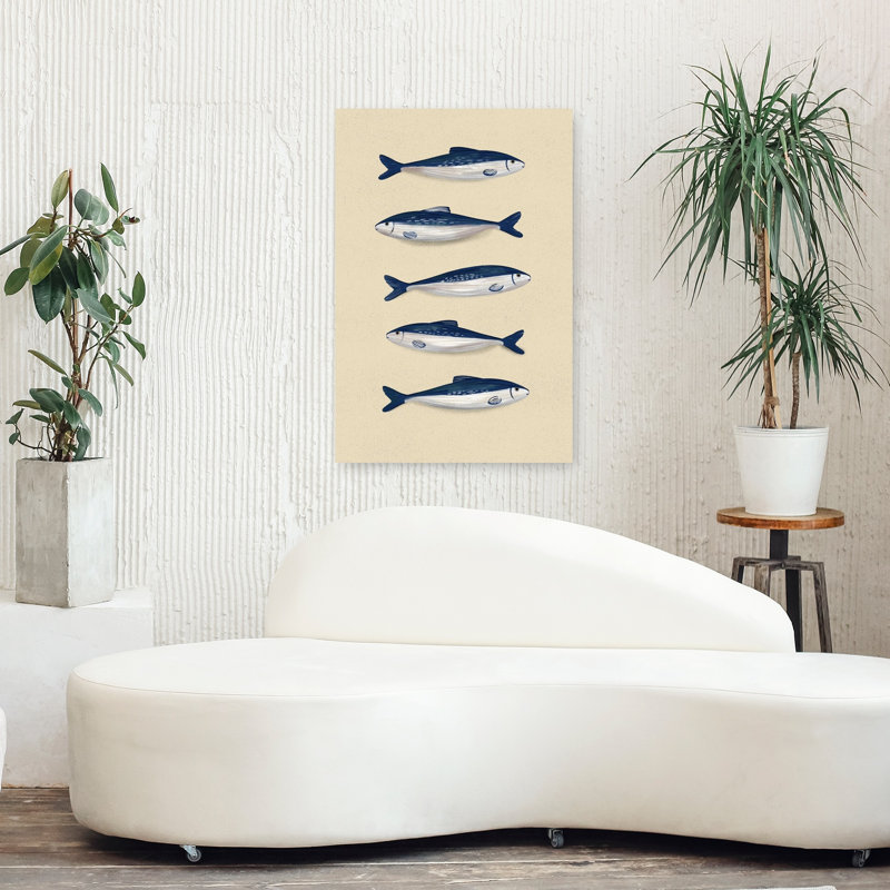 Motif de sardines bleues, H 36 po x l 24 po