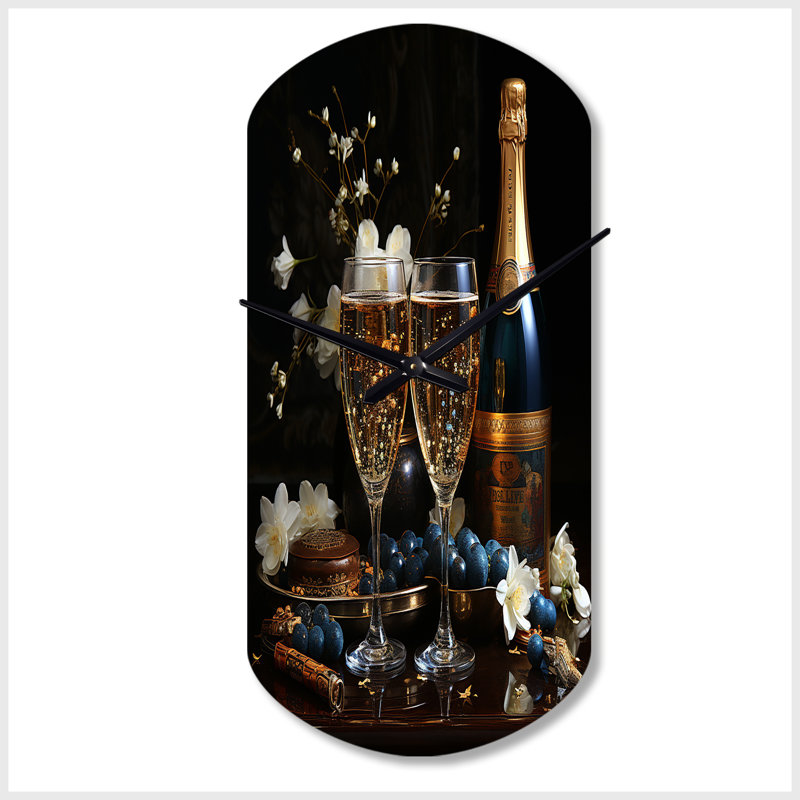 Horloge murale en forme de cylindre cylindrique, champagne, Grand