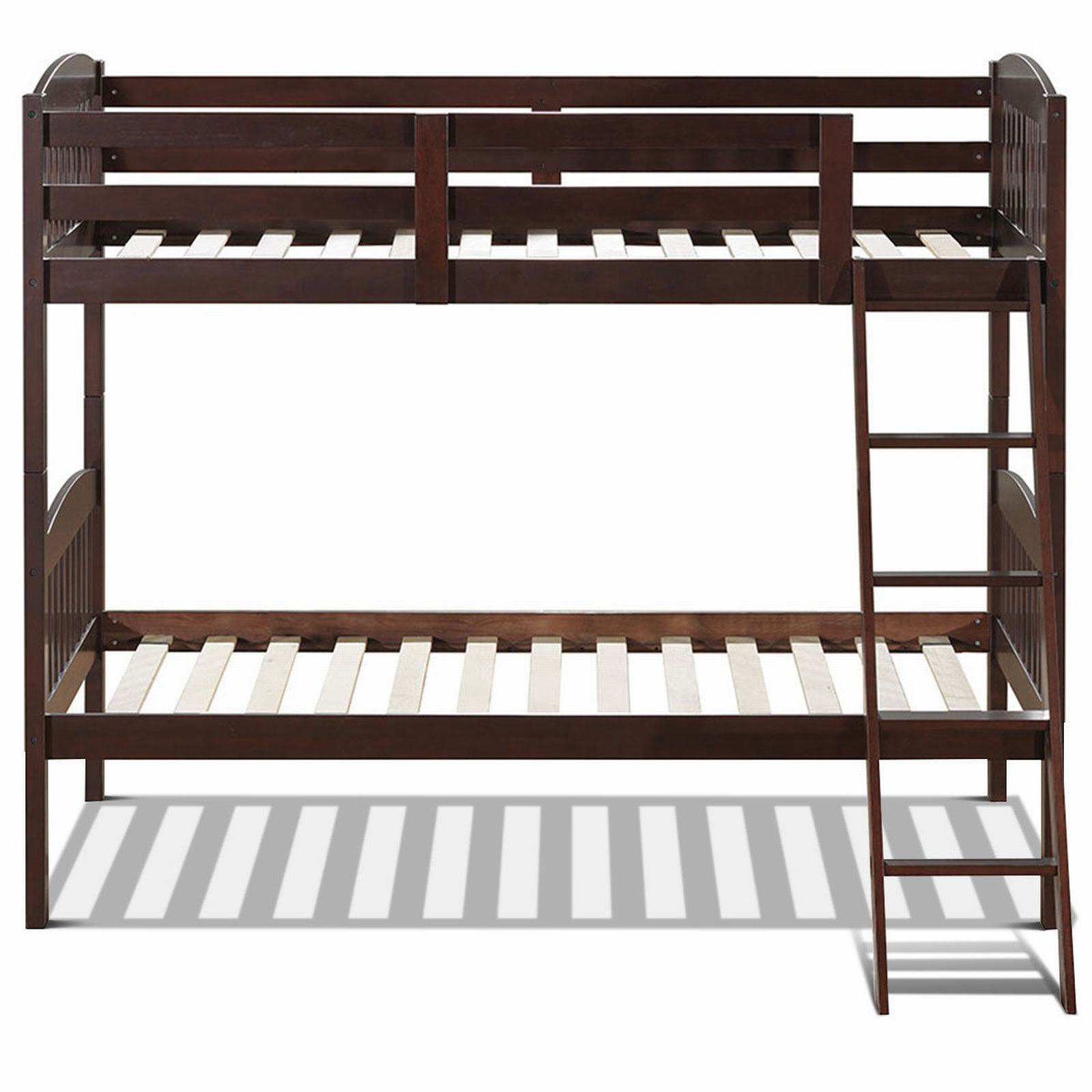 Harriet Bee Solid Wood Twin Bunk Beds With Detachable Kids Ladder | Wayfair