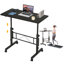 Petit bureau debout à hauteur réglable, bureaux mobiles à roulettes, bureaux portatifs à roulettes pour ordinateur portable, table d'appoint en C avec roulettes-1556508206