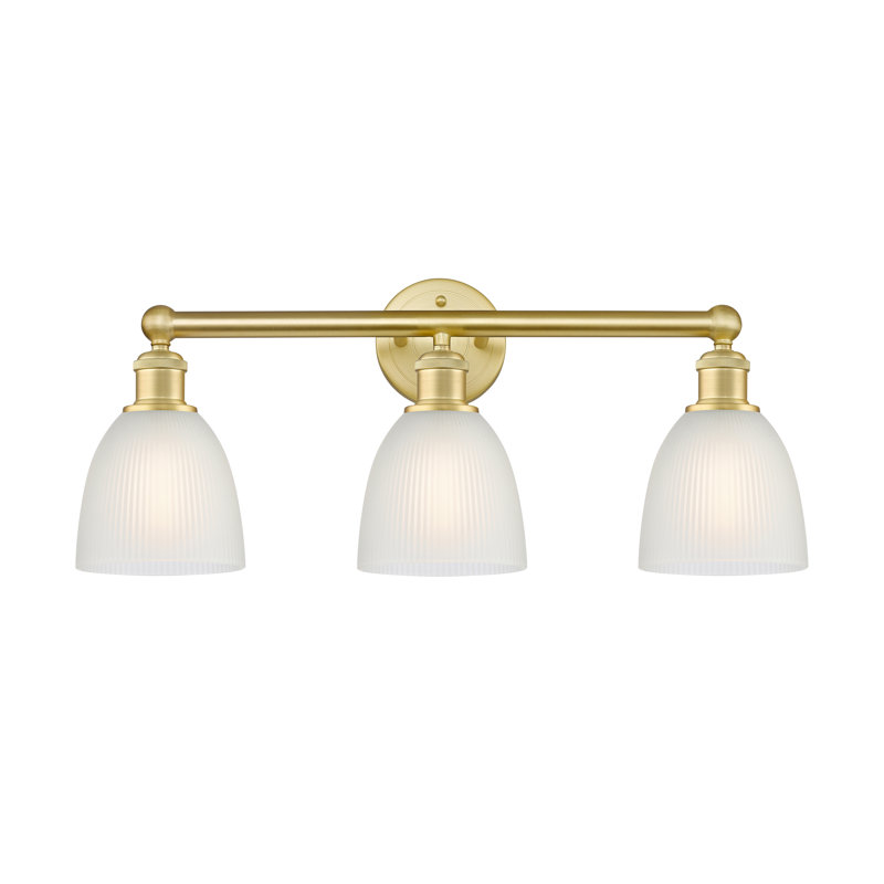 Éclairage pour meuble-lavabo 3 lumières 24 pouces Philomene, Blanc, Or satiné