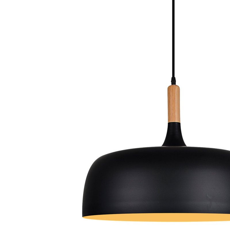 Lundquist 1 - Light Black Dome Pendant, 120cm H x 48cm W x 48cm D