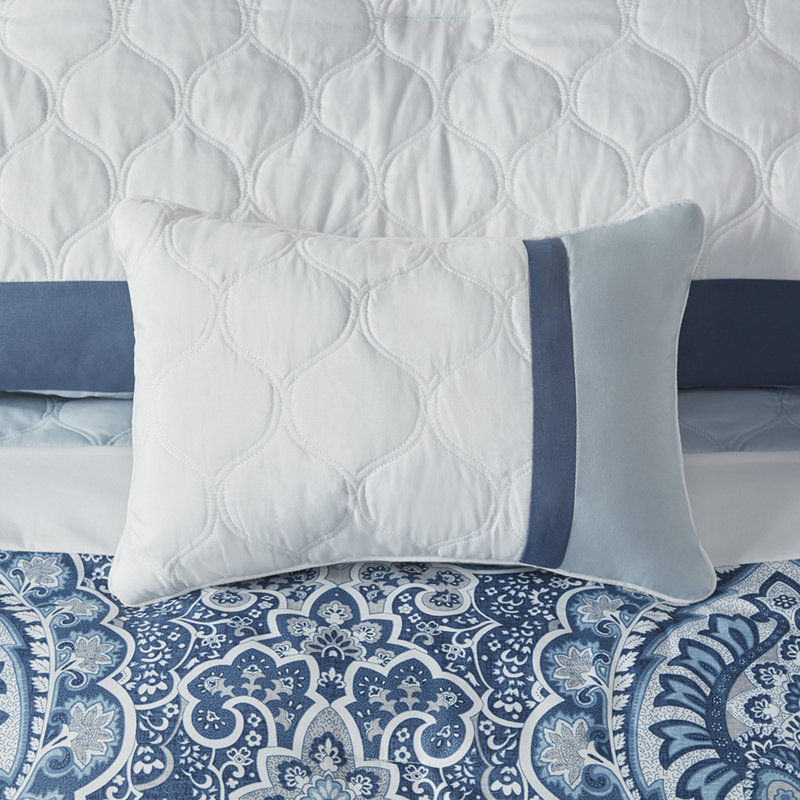 Ensemble de literie pièce en polyester damassé matelassé pour maison moderne