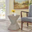 Table d'appoint TESS Modern - forme de sablier torsadé, gris clair, sans assemblage-129458317