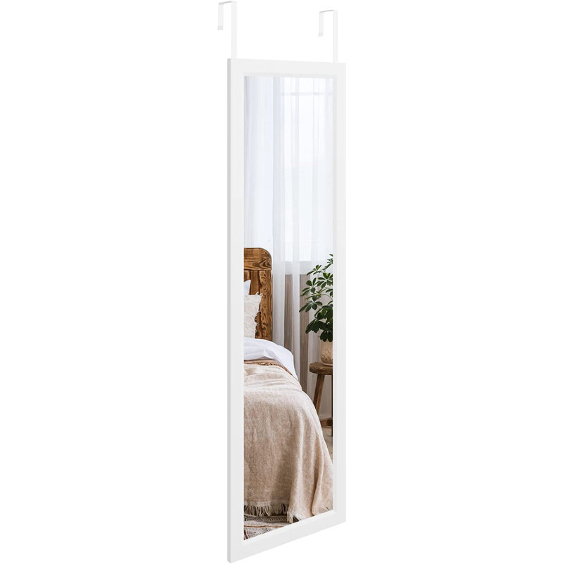 Hazal Metal Flat Wall Mirror, White