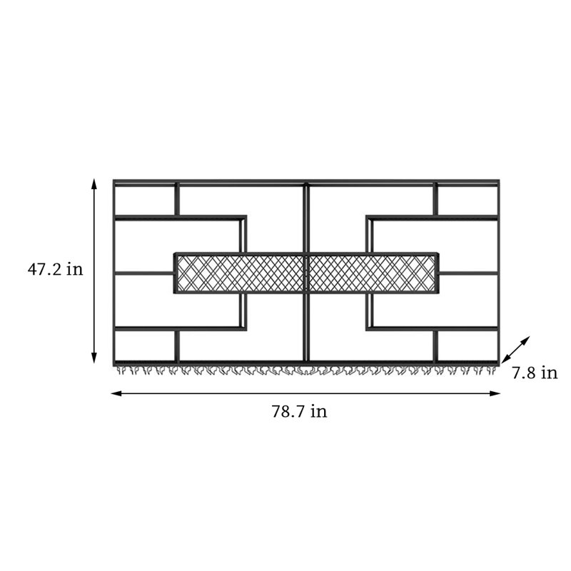 Support à vin mural multi-niveaux en fer, H 47,2 po x l 78,7 po x P 7,8 po