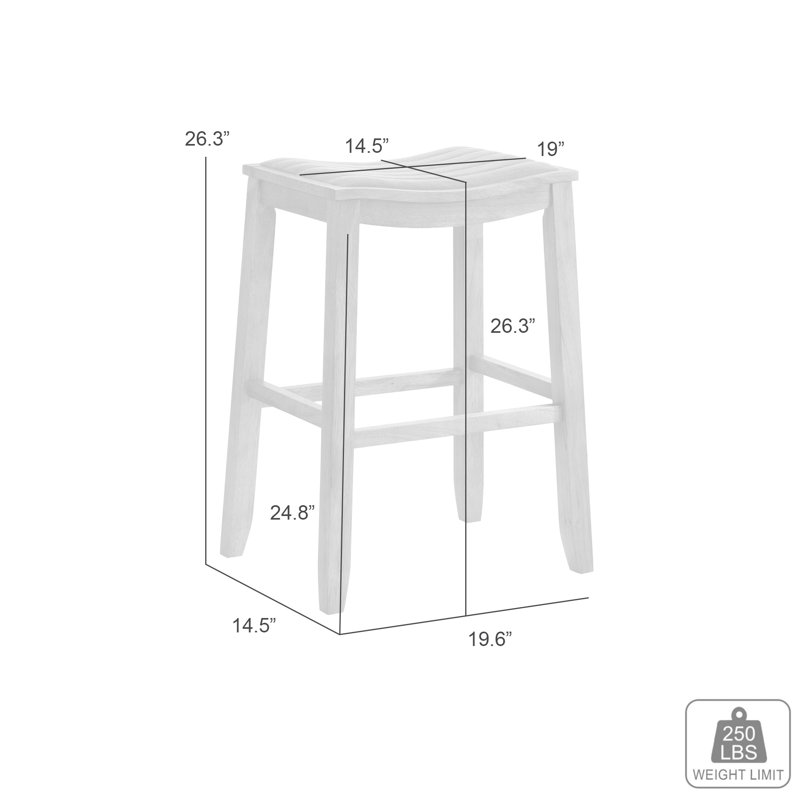 Tabouret de bar à hauteur de comptoir en bois Iyani, Tabouret de comptoir (siège d'une hauteur de 26,2, 1