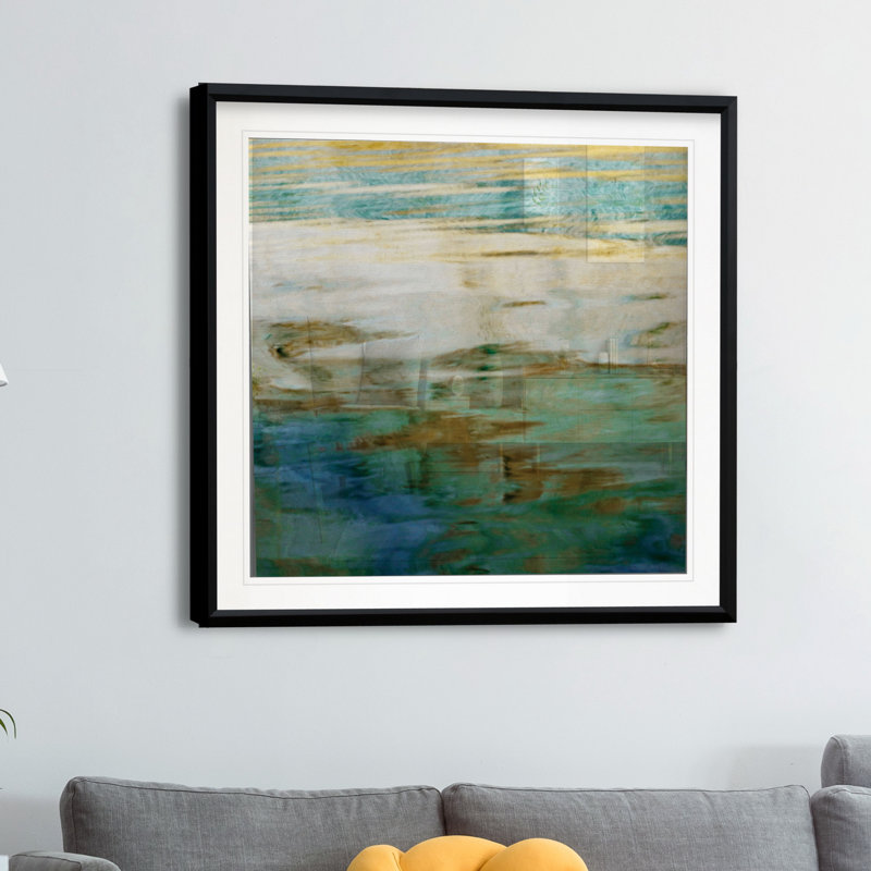 « opalescence », reproduction de peinture à l’huile, H 26,5 po x l 26,5 po x P 1,5 po, Cadre plastique noir
