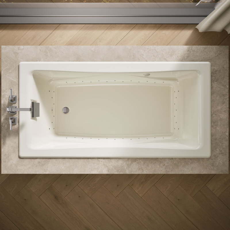 Tea-for-Two 72-in Heated Bubblemassage Air Bath, Biscuit