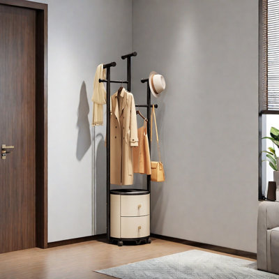 Ash Wood Coat Rack Storage Bench